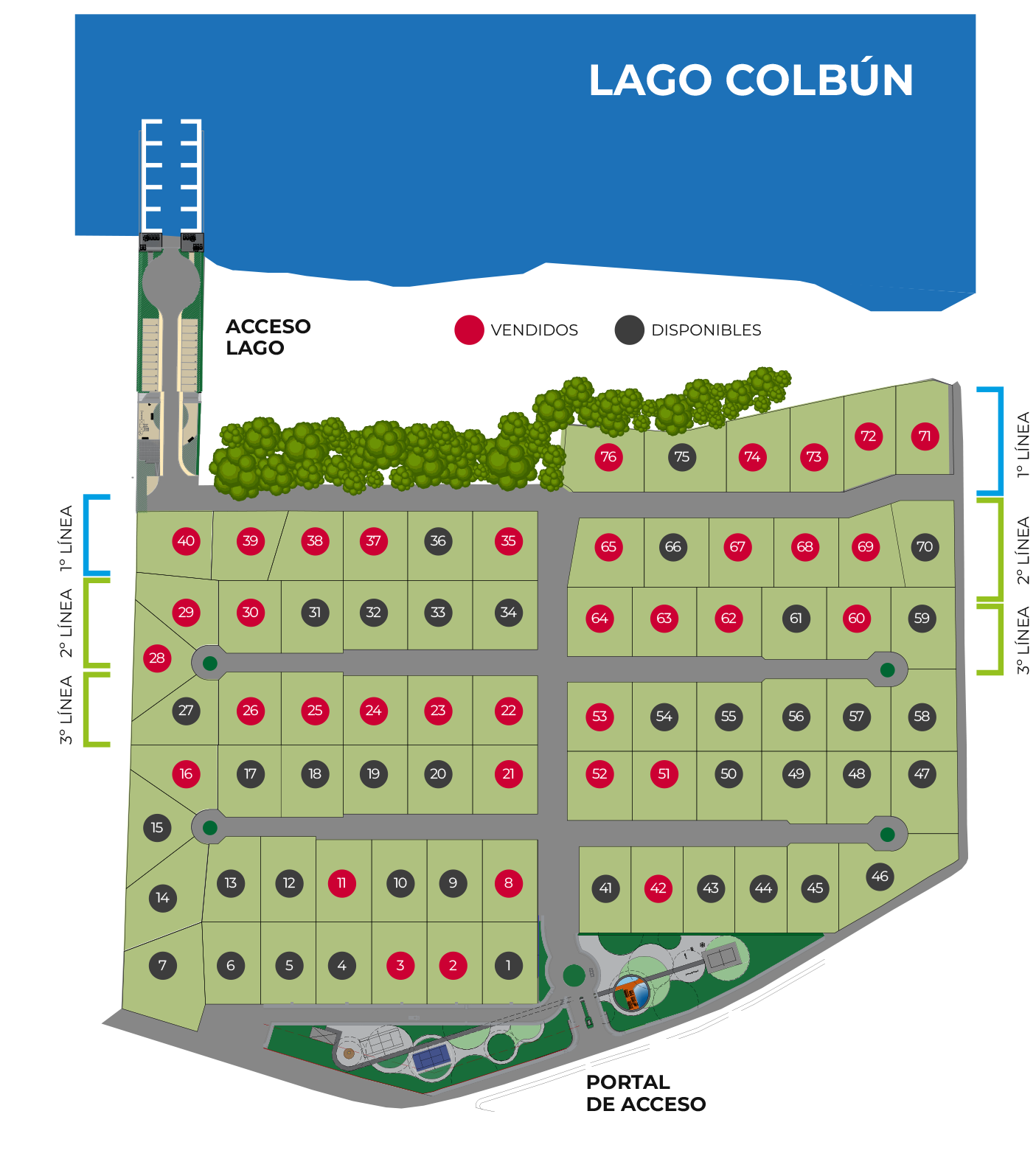 Plano de lotes y precios - Mirador Alto Colbún
